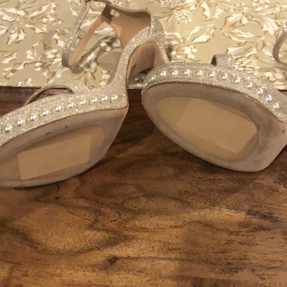 Stuart Weitzman Nudistdisco Pearl Platform Sandals 10 - Picture 14 of 16